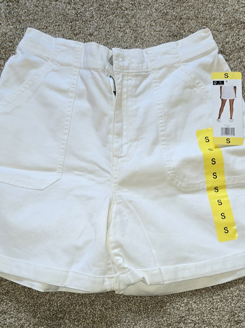 Gloria Vanderbilt White High-Waist Cotton Shorts
